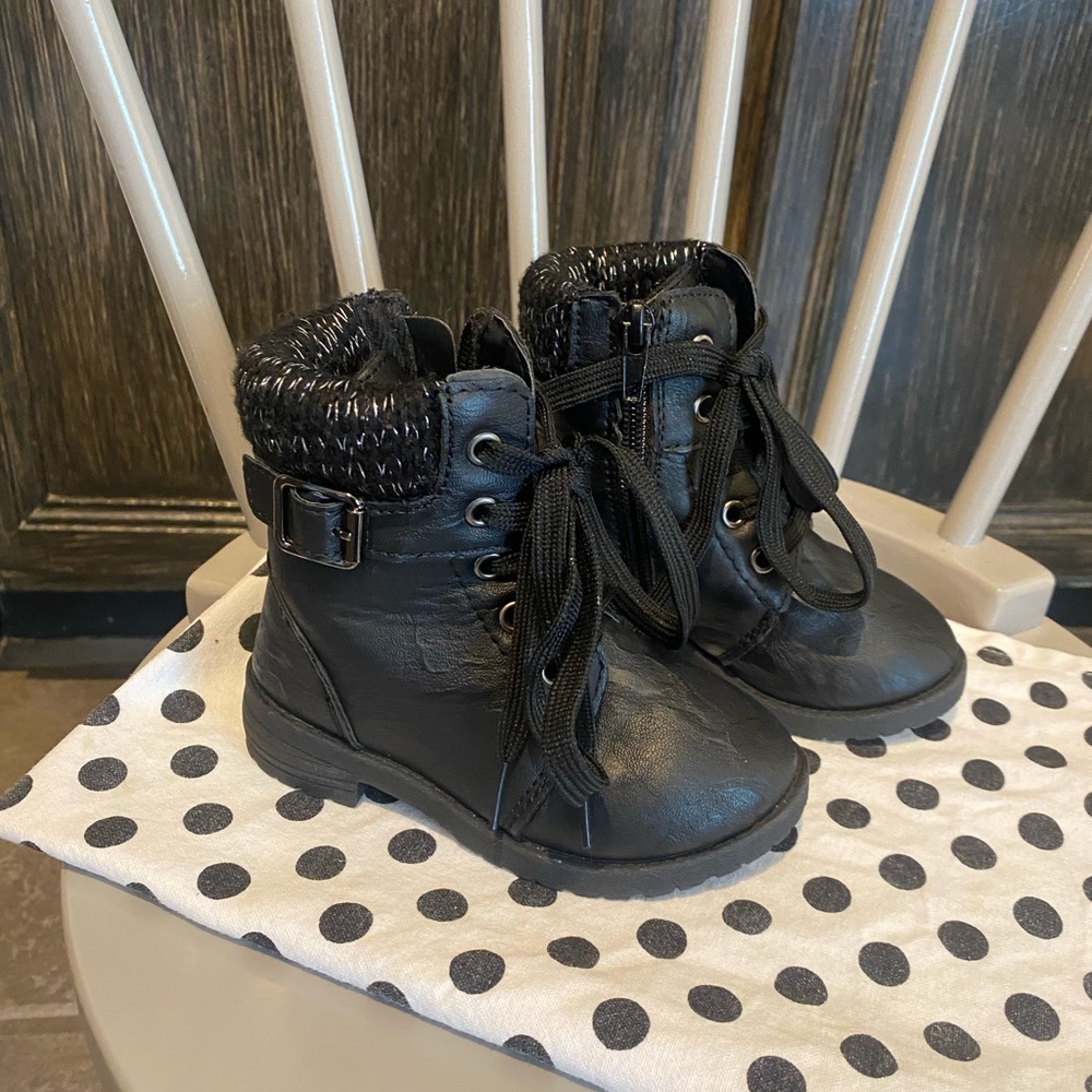 Toddler girls combat boot